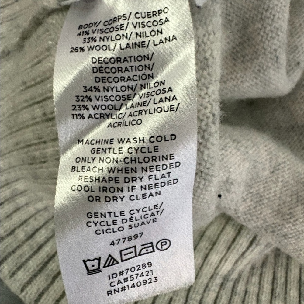 LOFT Women's Gray Owl Sweater 433 - Picture 4 of 4